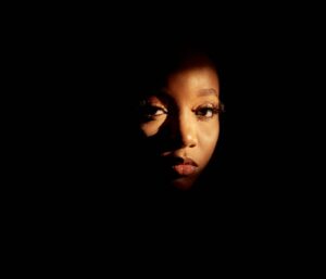 Bisexual Nigerian woman sharing her story (illustration). 